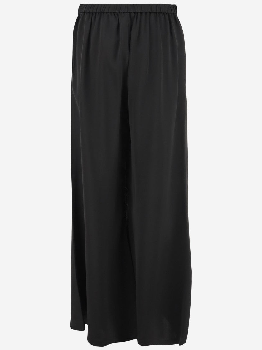 By Malene Birger Flared Leg High Waist Pants In Smooth Acetate Blend