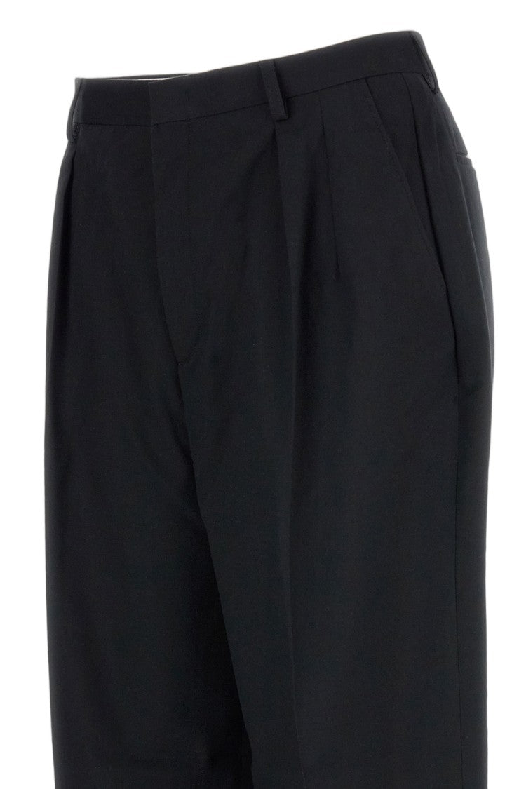 Cellar Door Straight Leg Trousers With Pleats And Zip Closure
