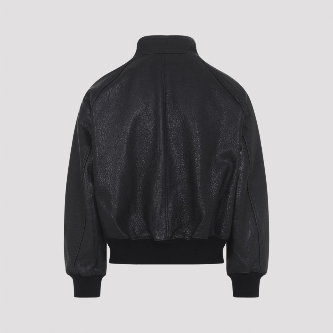 Studio Nicholson Lamb Leather Jacket With High Collar And Ribbed Details