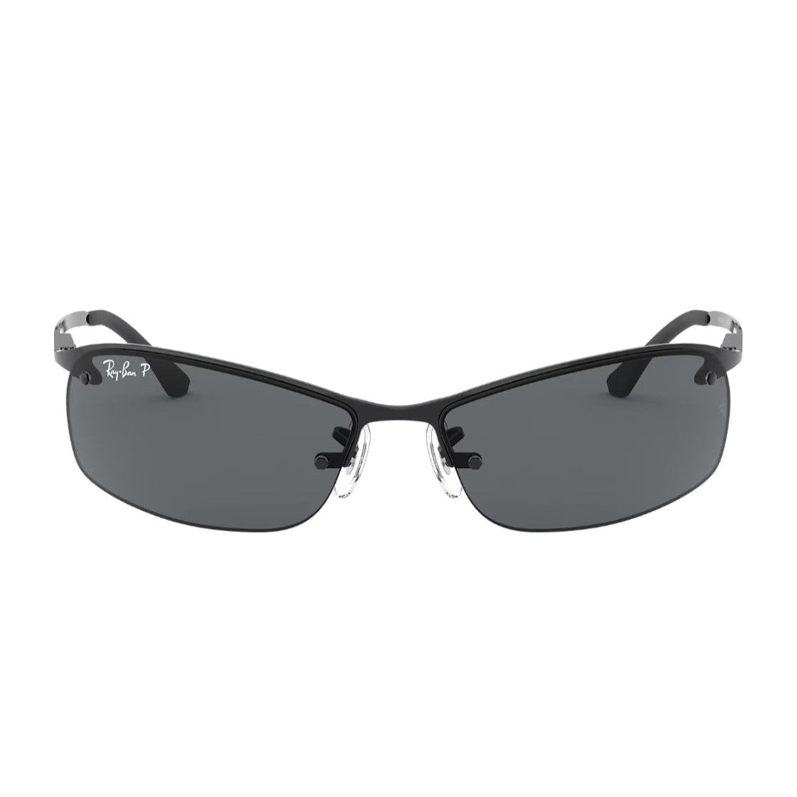 Ray Ban Black Rb3183 Contemporary Metal Rectangular Sunglasses