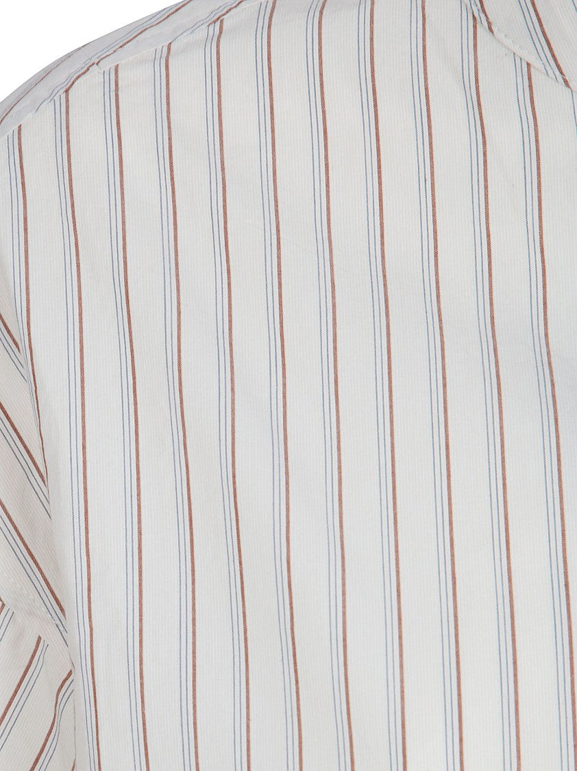 Yves Salomon Flowing Cotton Poplin Blouse With Officer Collar