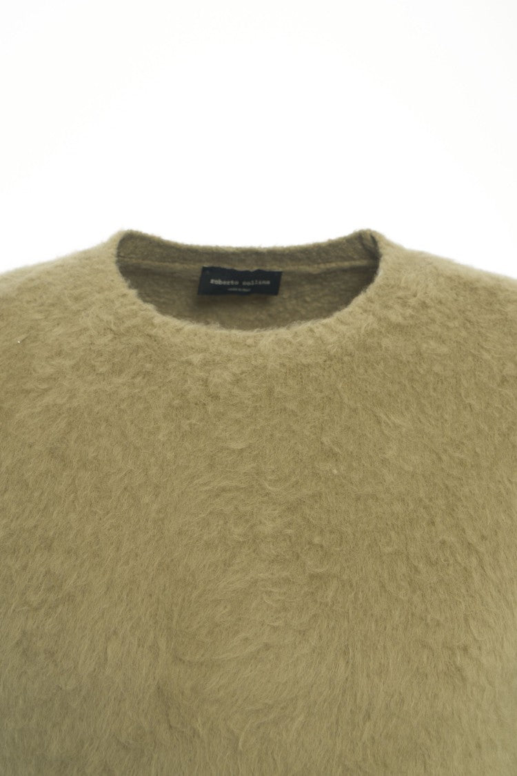 Roberto Collina Brushed Knit Sweater With Classic Crew Neck