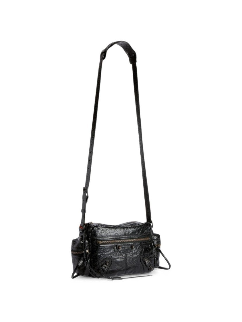 Balenciaga Multipocket Arena Lambskin Camera Bag With Brass Hardware