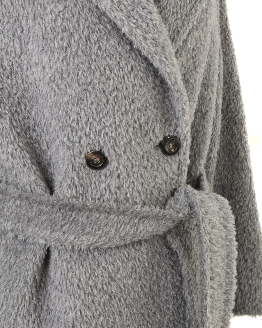 Max Mara Double-Breasted Gray Alpaca Blend Coat