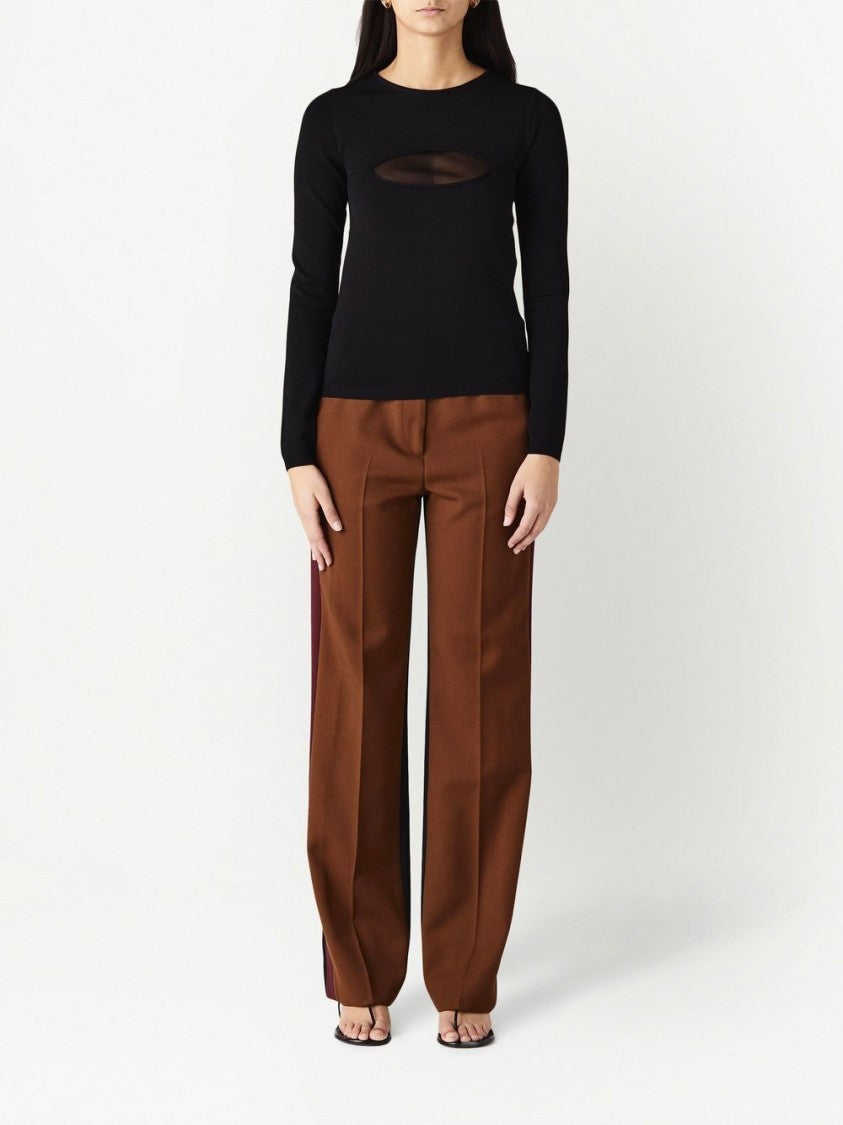 Stella Mccartney Black Kint Top Fitted Cut-Out Sweater