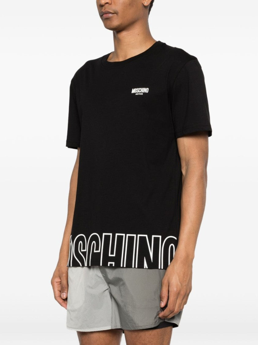 Moschino Black Cotton Logo T-Shirt