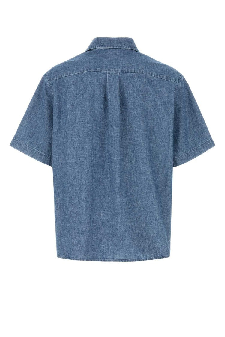 Valentino Garavani Short-Sleeved Denim Shirt With Classic Collar