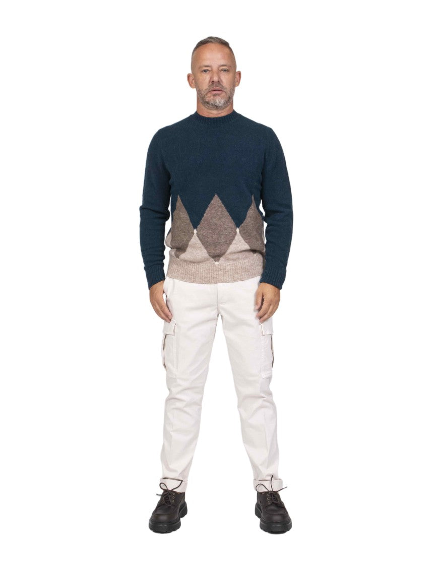 Ballantyne Argyle Knitted Crew Neck Sweater