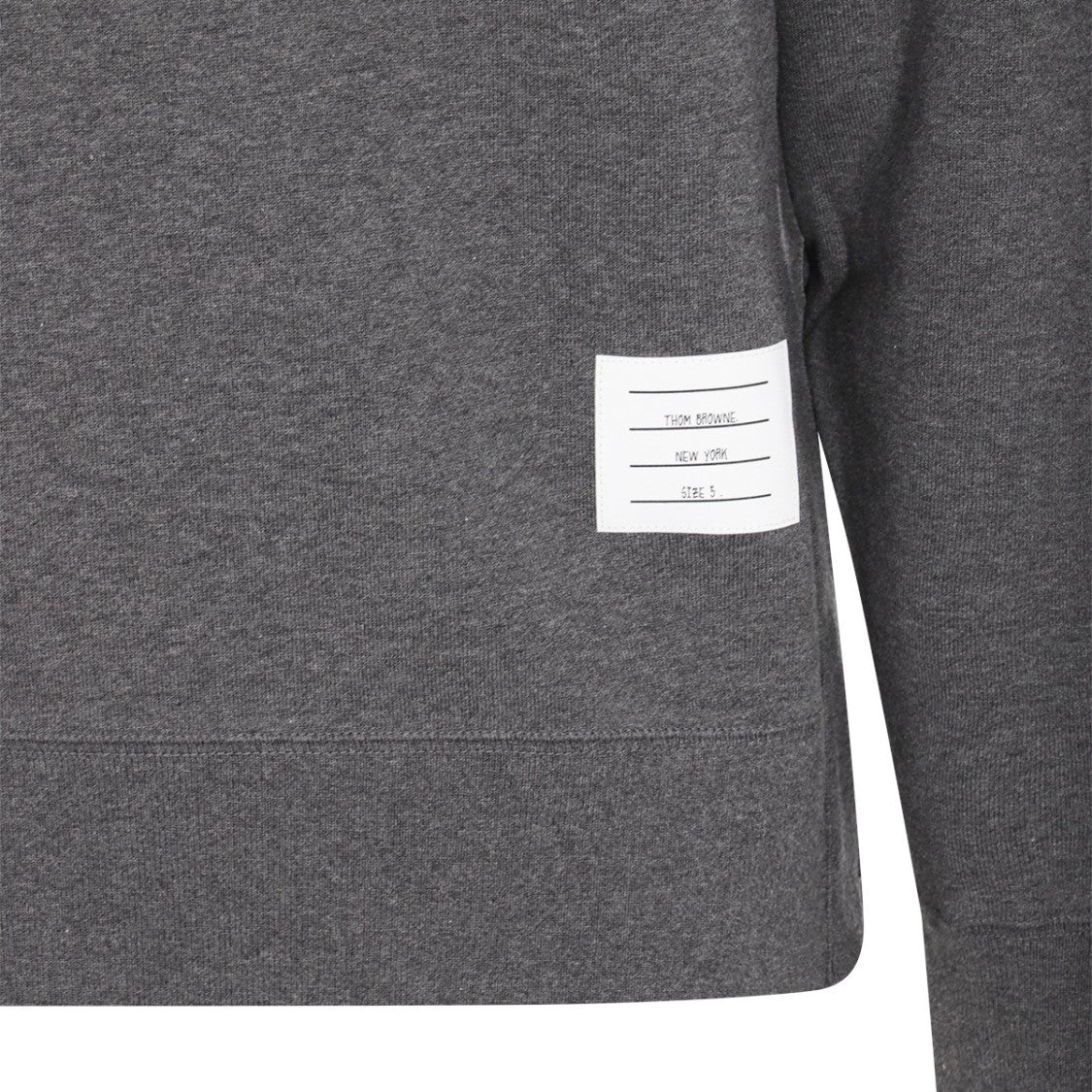 Thom Browne Dark Grey Cotton Sweatshirt With Signature T-Bar Stripes