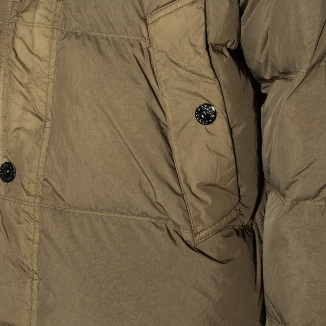 Stone Island Padded Quilted Coat With High Collar
