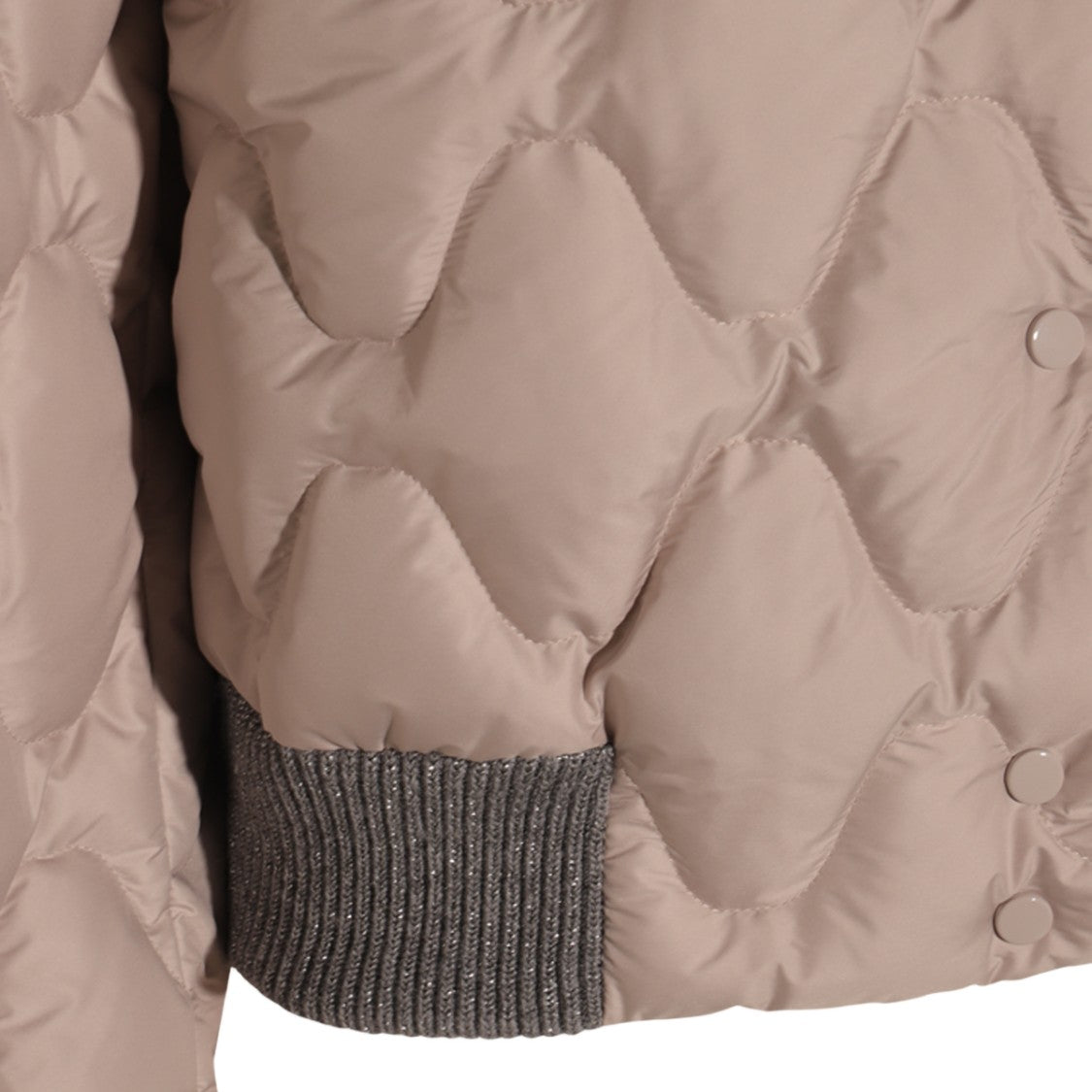Fabiana Filippi Quilted Short Coat With Ribbed Knit Details