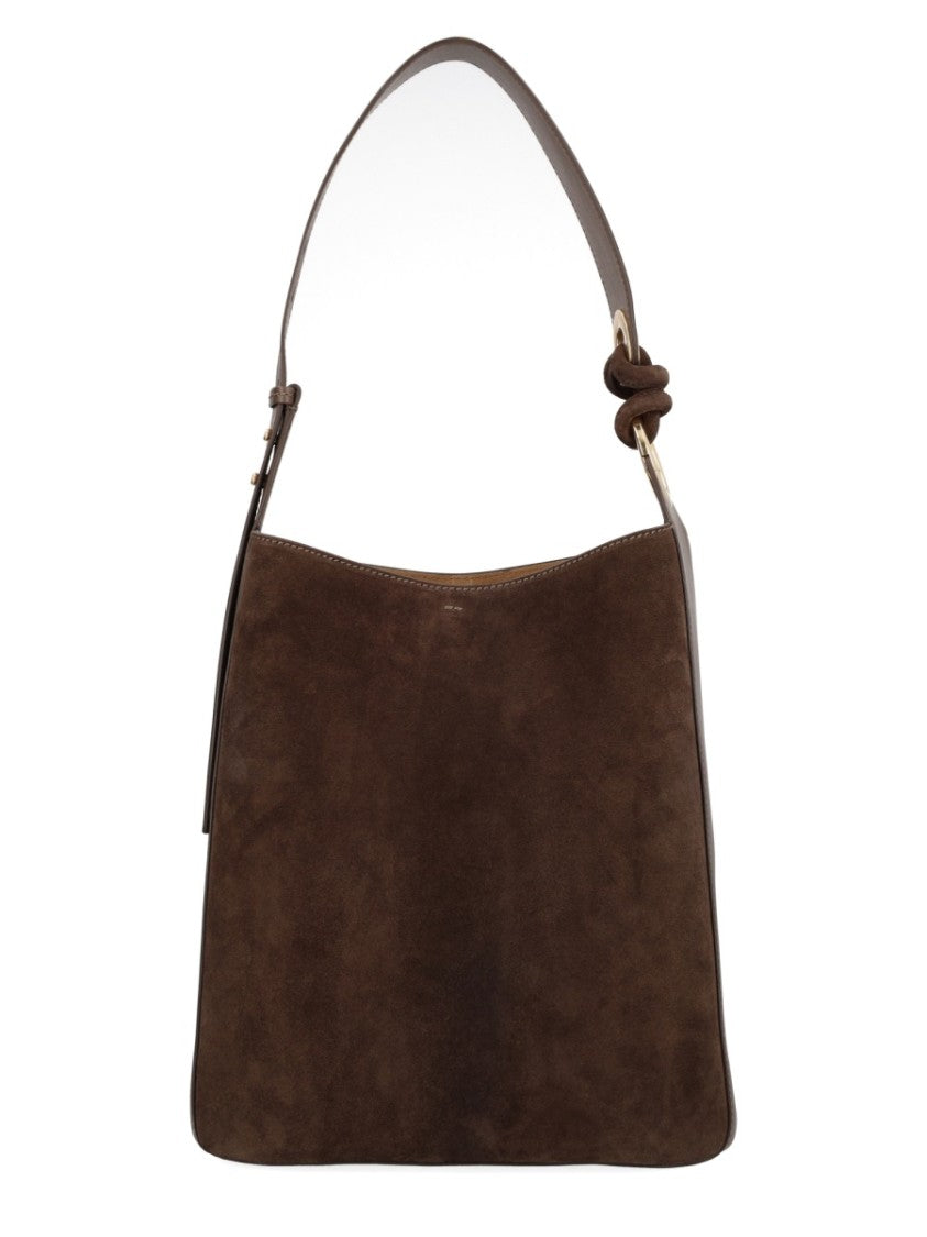 Anya Hindmarch Ringo Suede Smooth Leather Structured Handbag