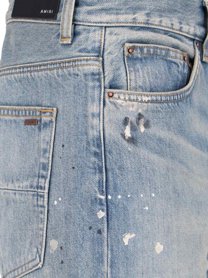Amiri Amiri "Painte" Straight Jeans In Light Blue Denim