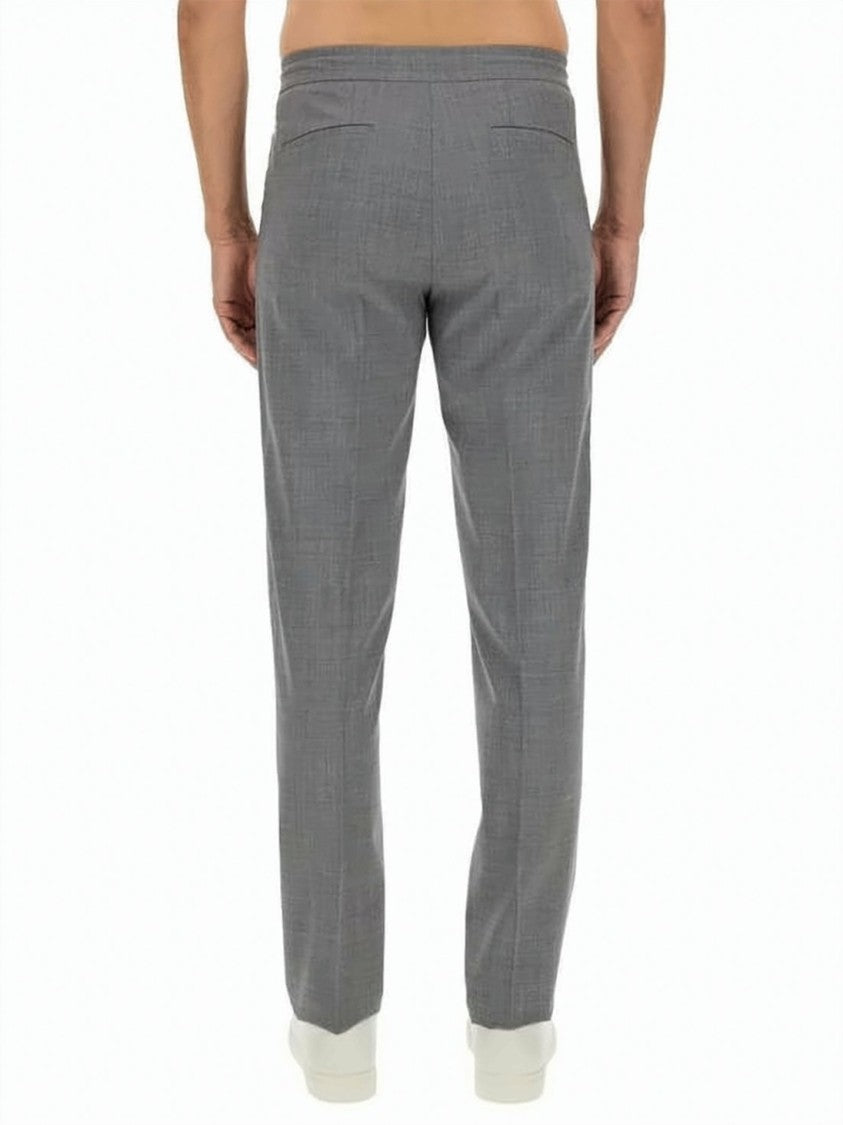 Lardini Tailored Slim-Fit Pants With Subtle Check Pattern