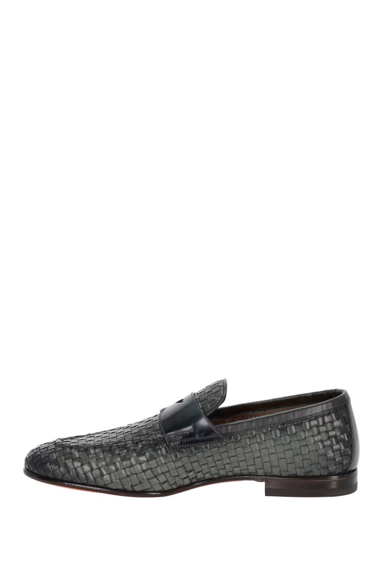 Santoni Carlos Woven Moccasins