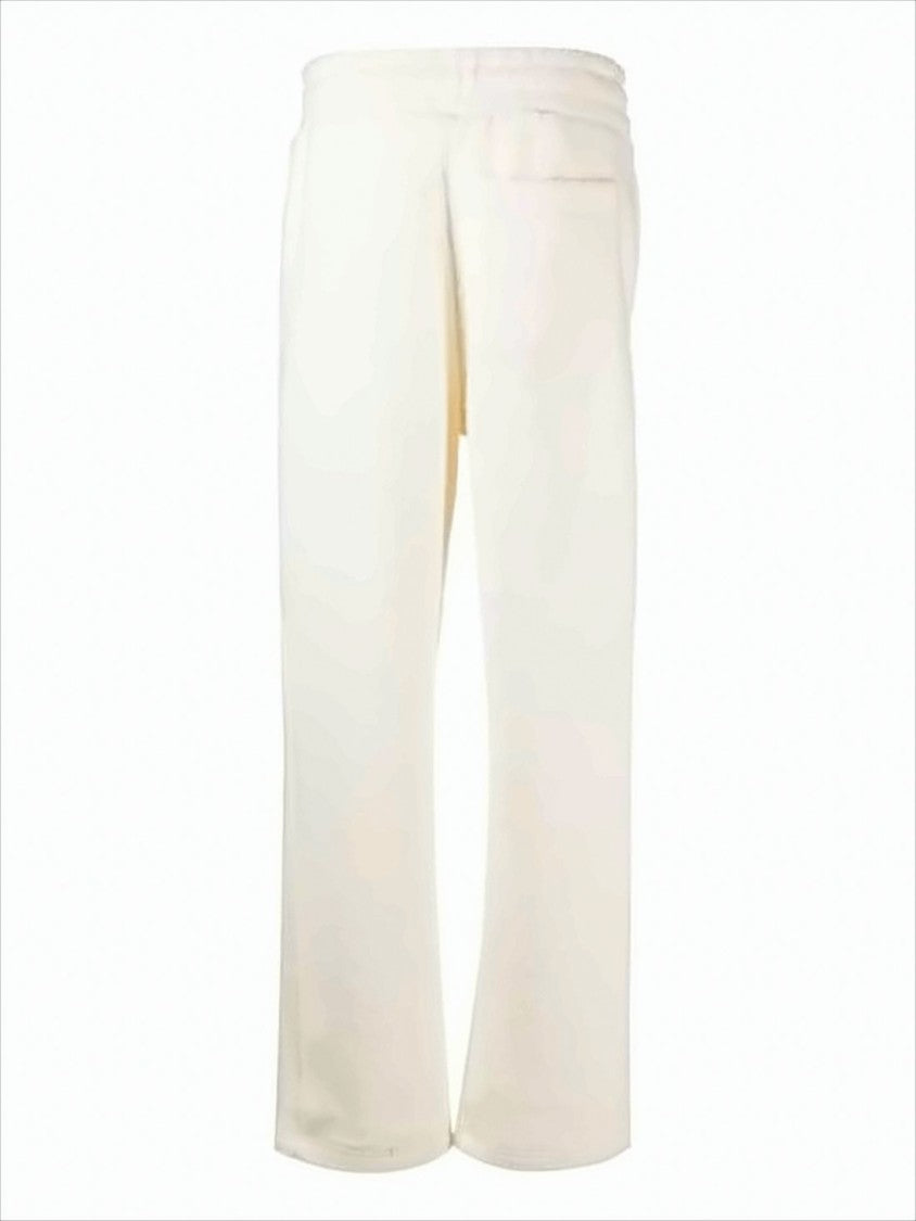 Ami Paris Relaxed Fit Wide Leg Pants With Drawstring Waistband