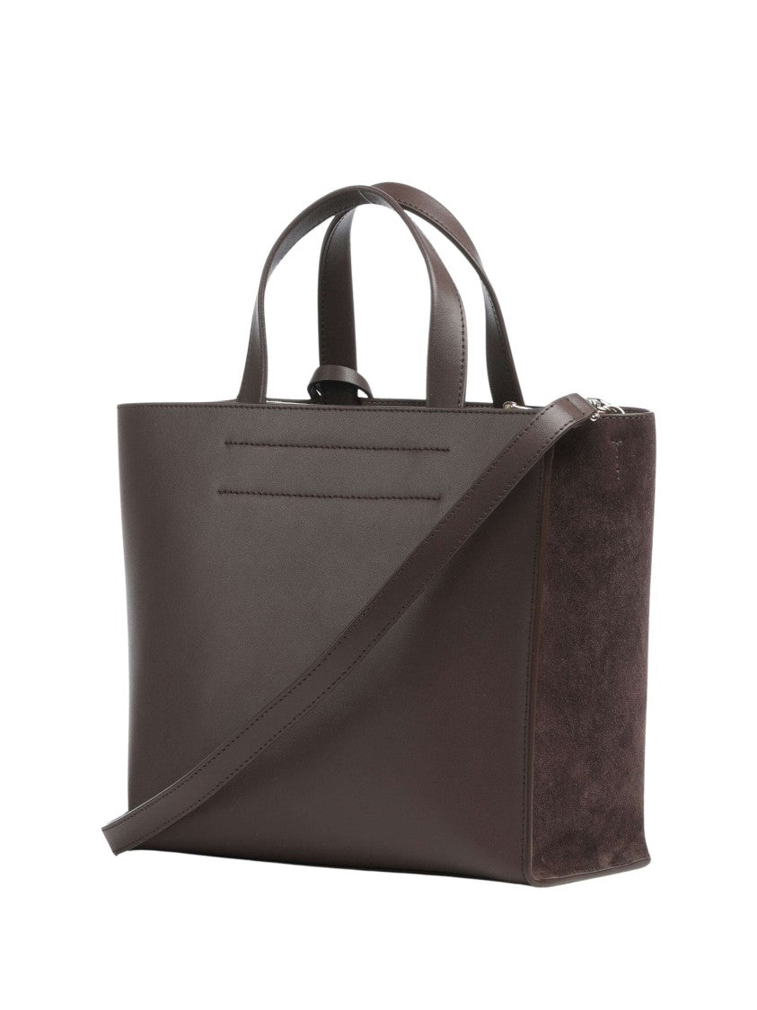 Furla Structured Suede And Leather Tote With Gold-Tone Fittings