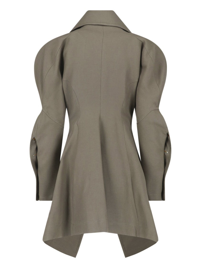 Vivienne Westwood Gale Taupe Wide Collar Cotton-Blend Jacket