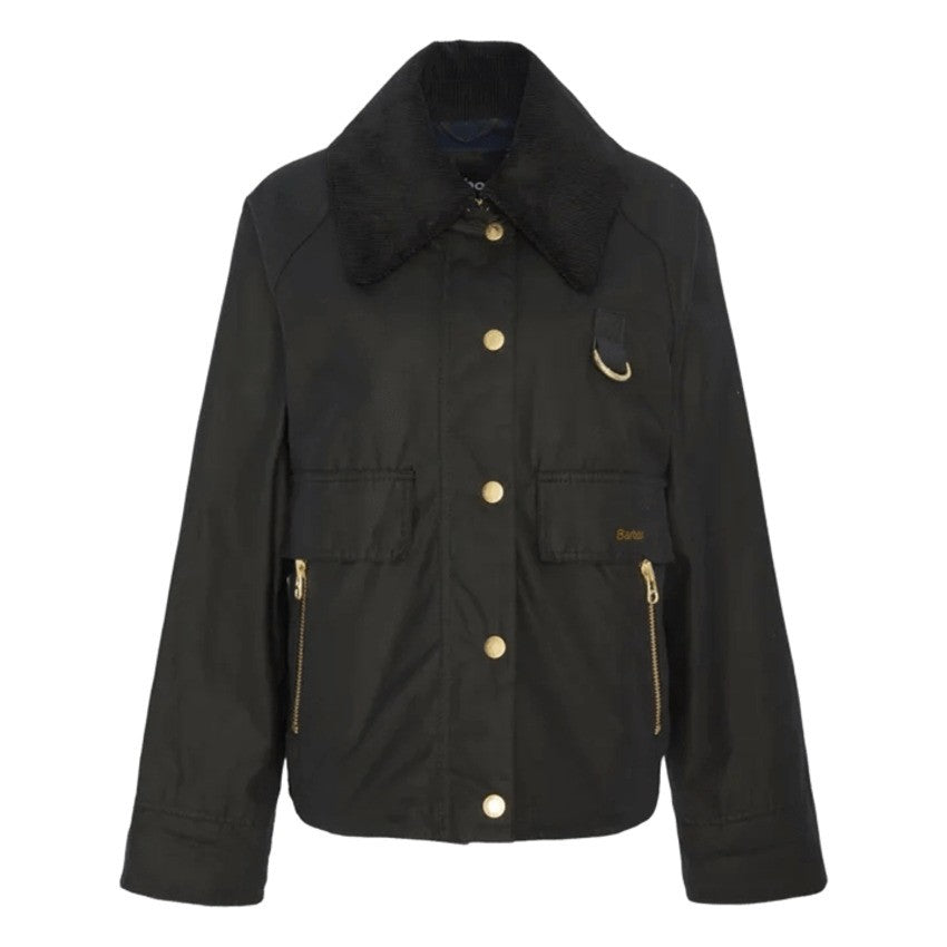 Barbour Vintage Waxed Cotton Jacket With Oversized Velvet Collar