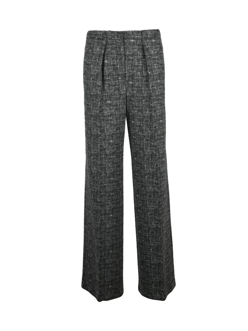 Mm By Max Mara Black Viscose-Blend High-Waist Pants