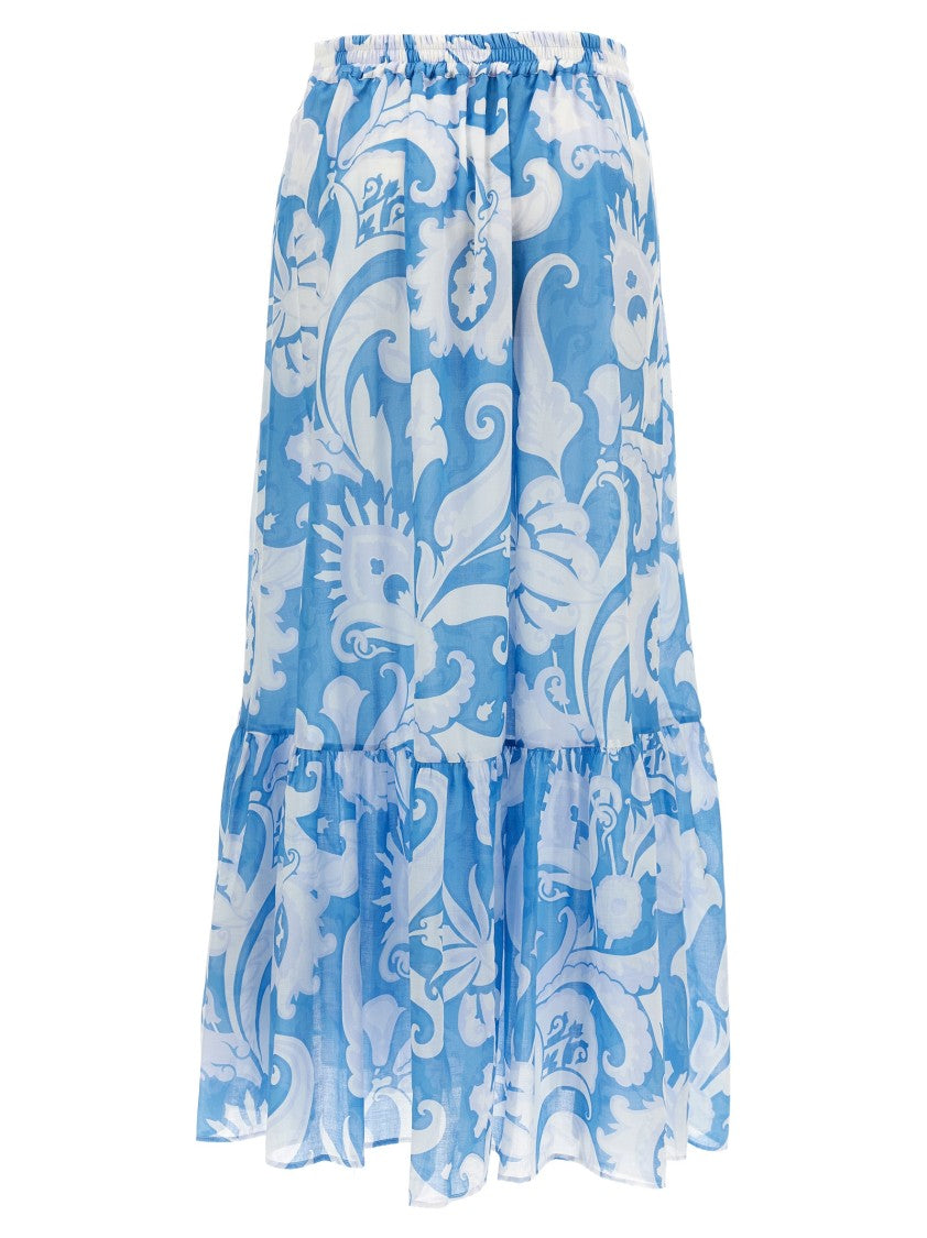 Etro Vibrant Floral Maxi Skirt With Elastic Waistband