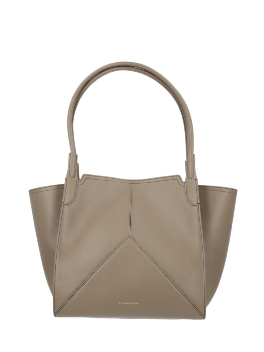 Victoria Beckham Structured Calf Leather Tote Bag With Geometric Design
