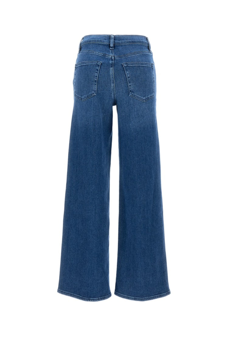 Frame High-Waisted Palazzo Jeans With Classic Five-Pocket Design