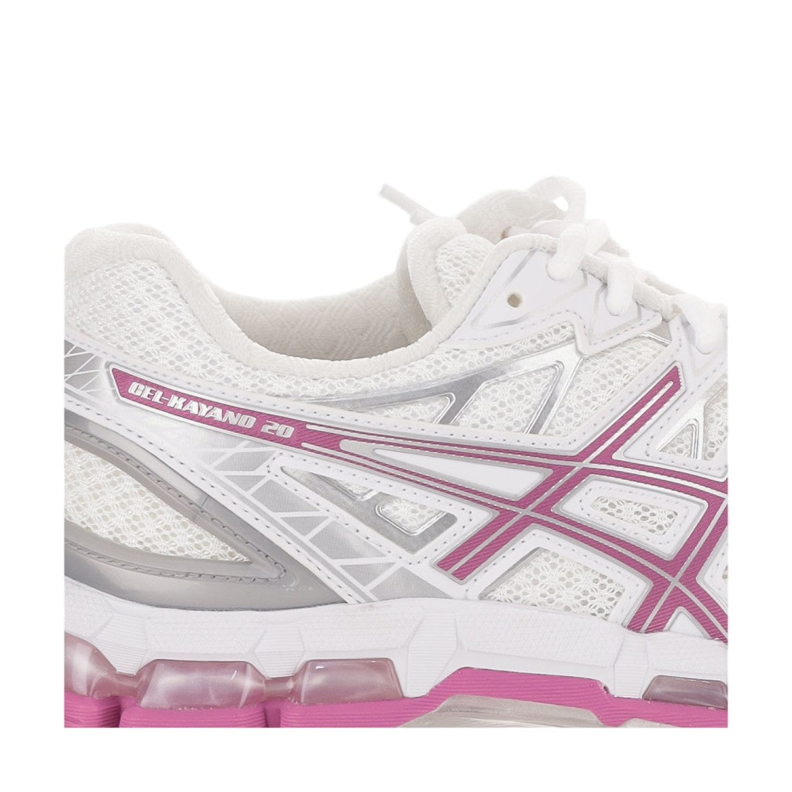 Asics White Gel-Kayano 20 Mesh Gel Cushioning Sneakers