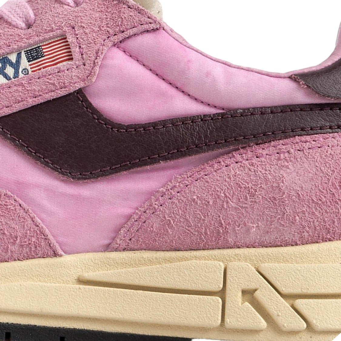 Autry Panel-Designed Suede And Nylon Sneakers With Rubber Sole