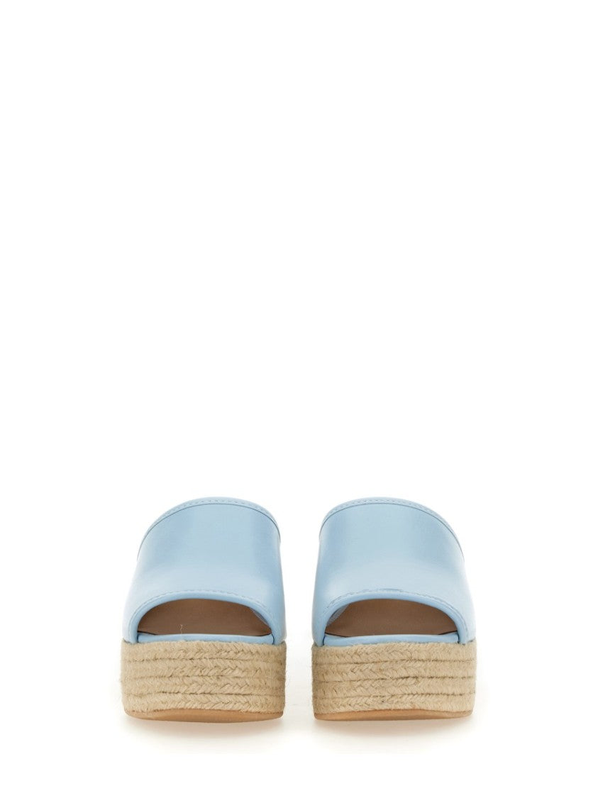 Moschino Denim-Inspired Slide Sandals With Espadrille-Style Sole
