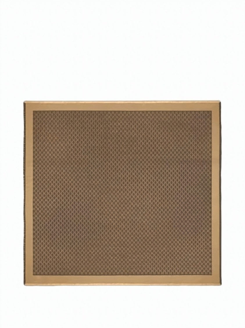Gucci Rectangular Geometric Pattern Scarf In Brown Palette