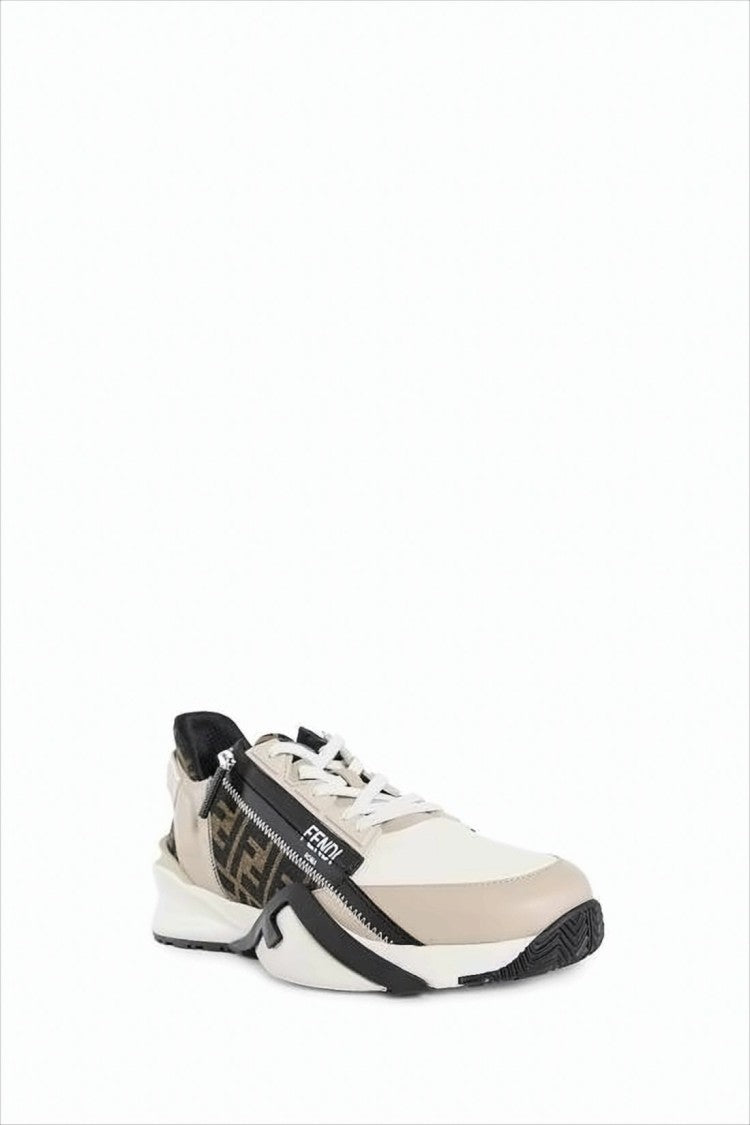 Fendi Sleek Neutrals Sneakers With Signature Monogram Design