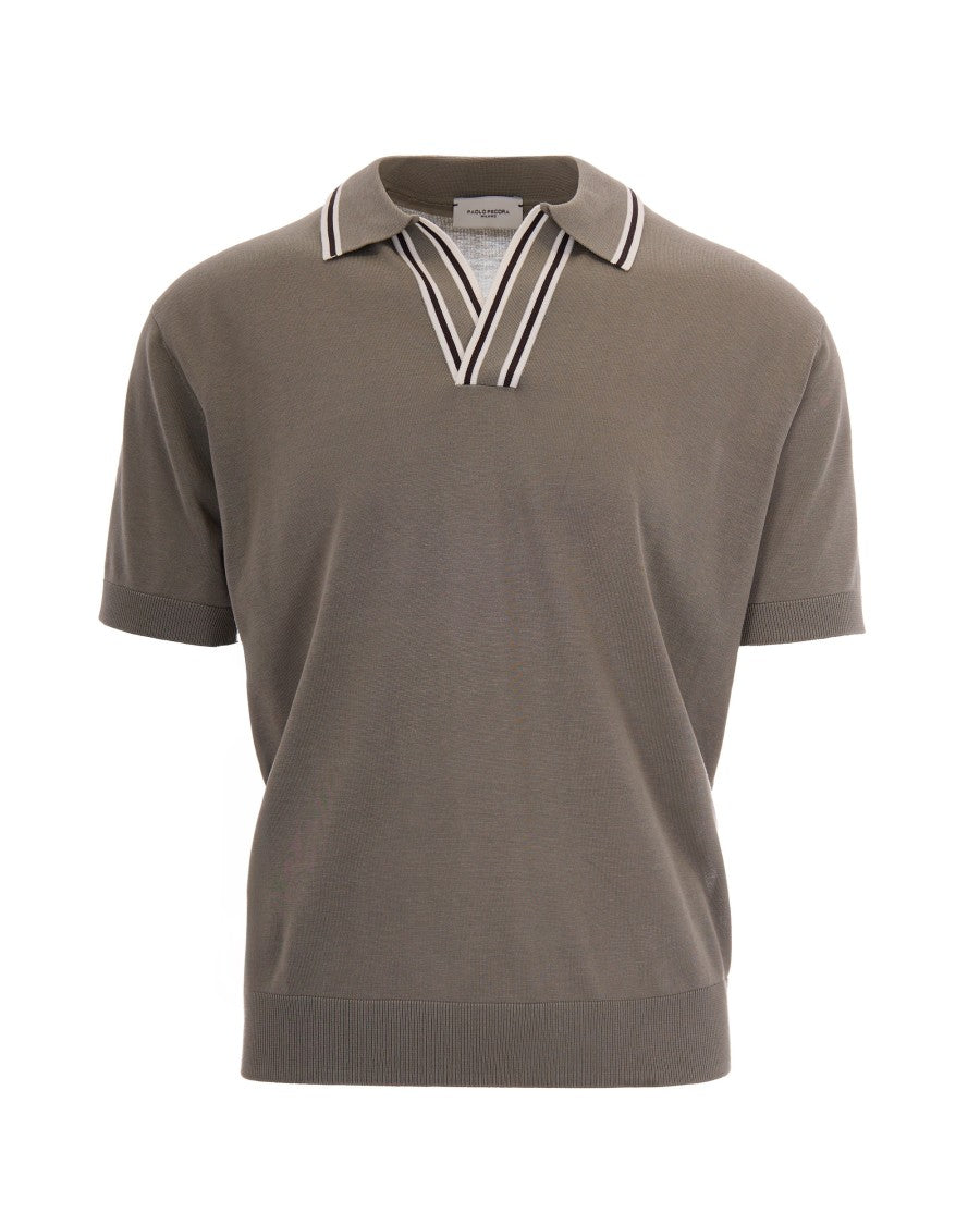 Paolo Pecora Paolo Pecora Green Silk Polo
