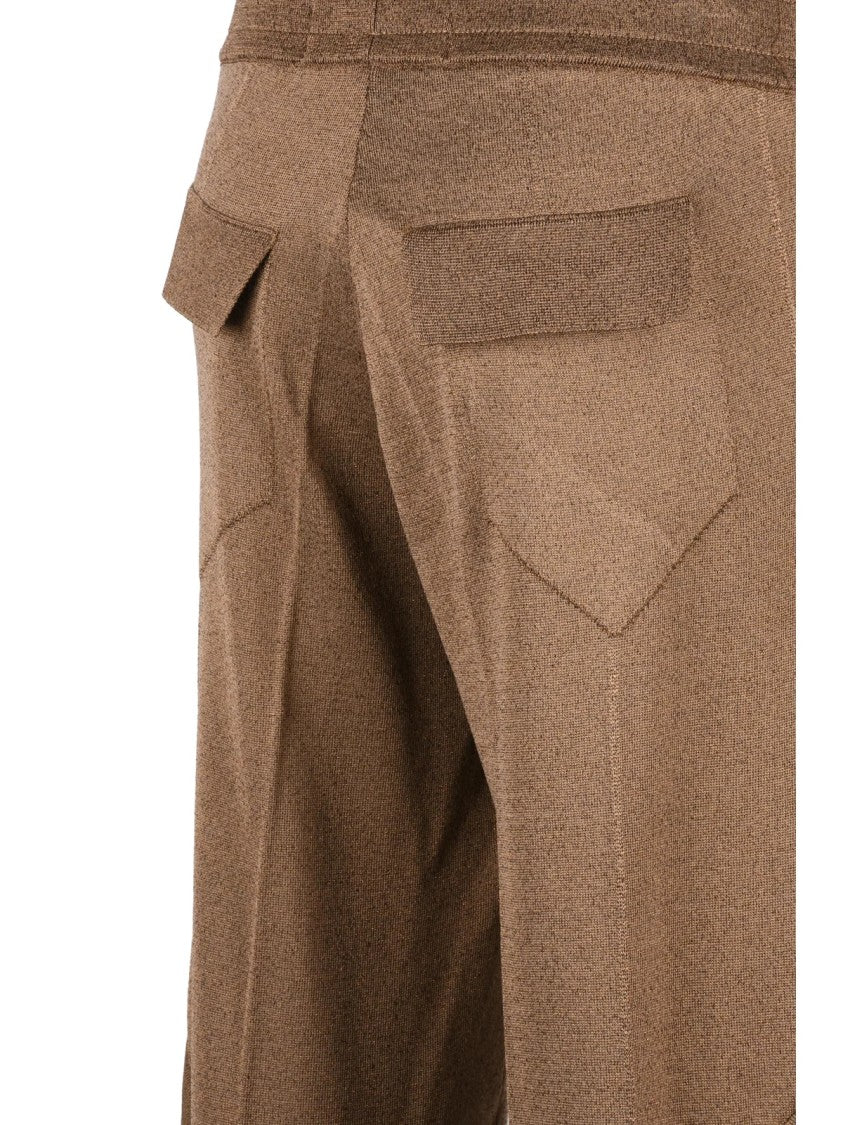 Circus Hotel Brown Lamé Viscose-Blend Wide-Leg Track Pants