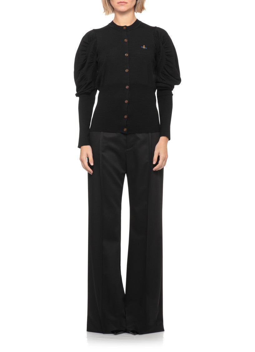Vivienne Westwood Eli Cardigan With Drape Sleeves And Embroidered Logo