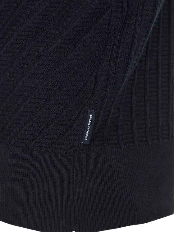 Armani Exchange Textured Ribbed High Neck Pullover