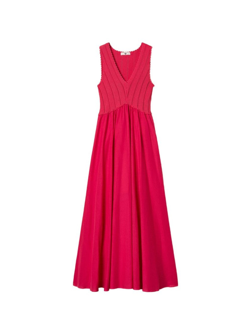 Twinset U&B Pink V-Neck A-Line Day Dress