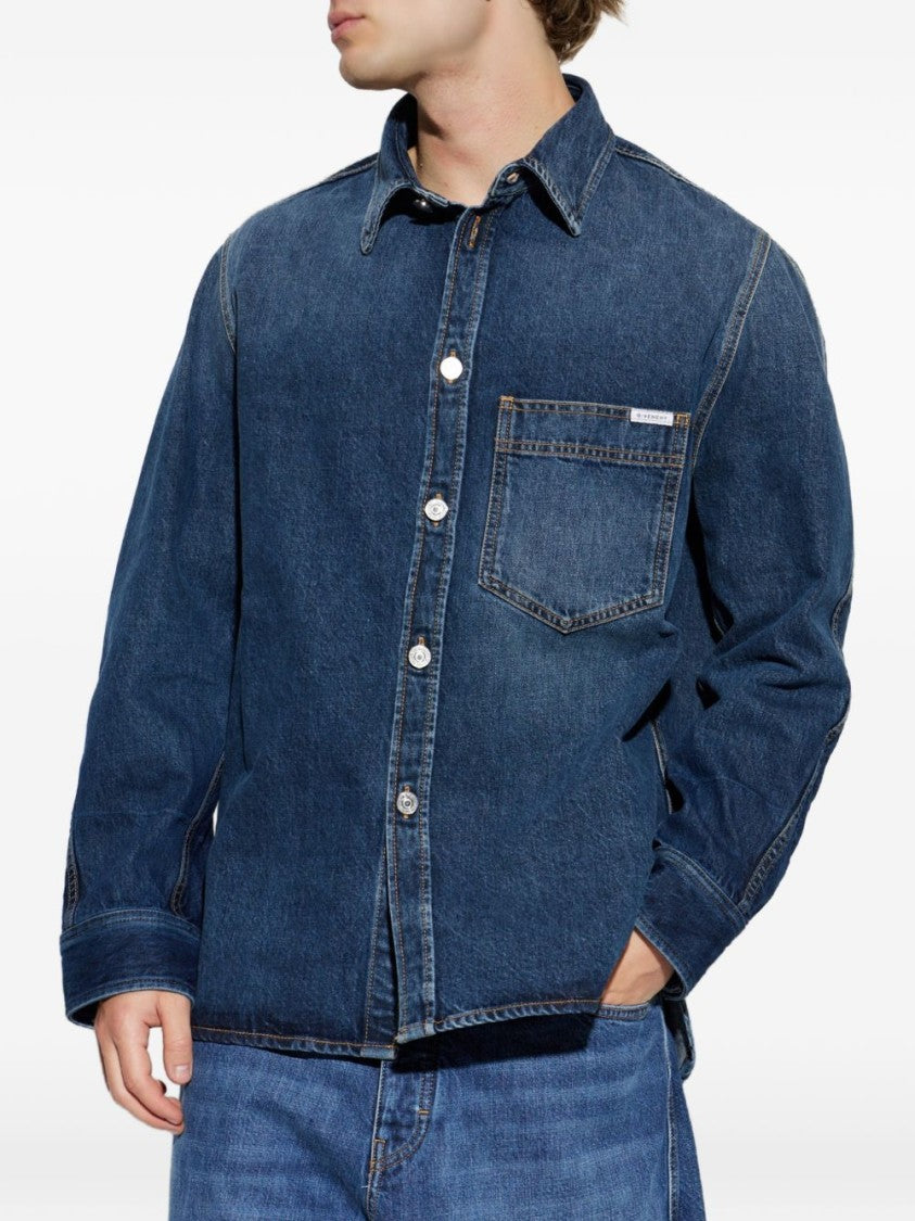 Givenchy Blue Denim Classic Button-Down Shirt
