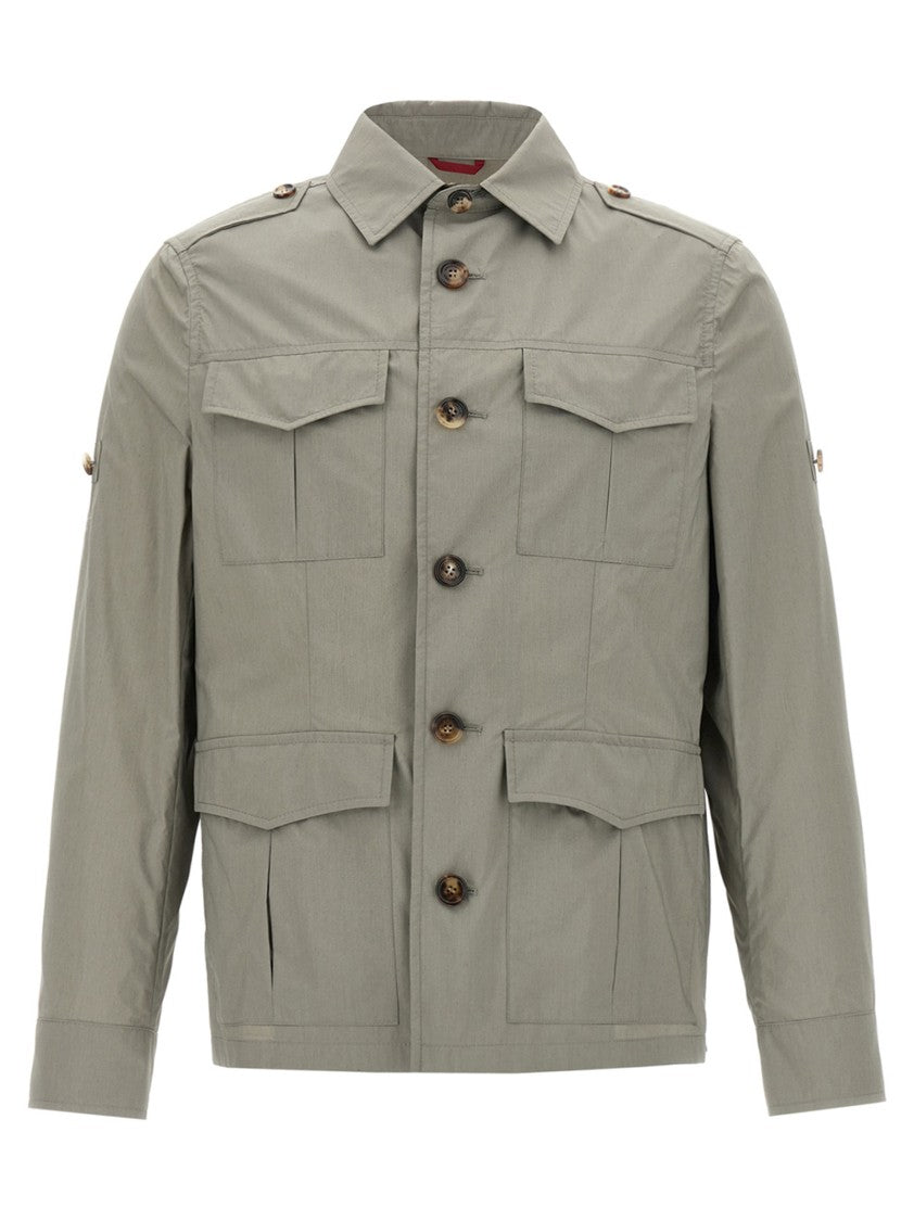 Brunello Cucinelli Water-Repellent Techno Cotton Saharan Jacket