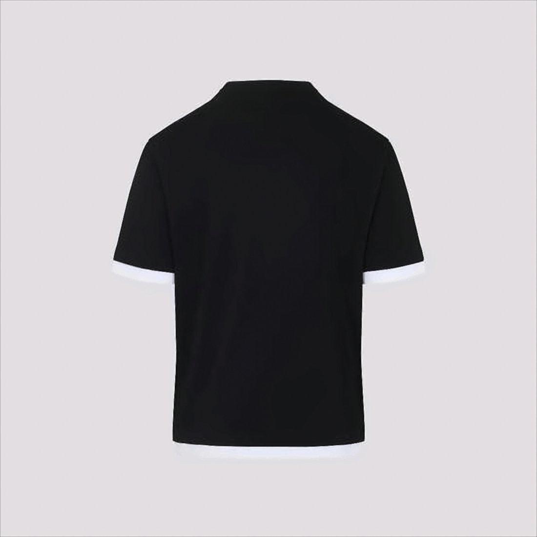 Prada Black Short-Sleeve T-Shirt With Contrasting White Trim