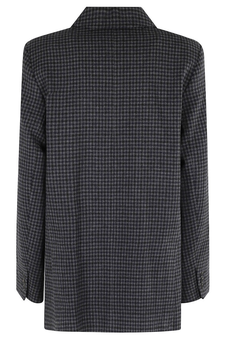 A.P.C. Anthracite Double-Breasted Jacket With Check Pattern