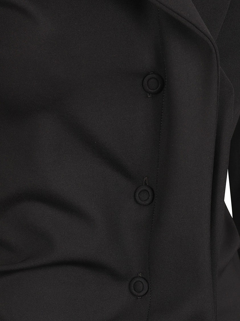 Max Mara Fitted Black Jacket With Notched Collar