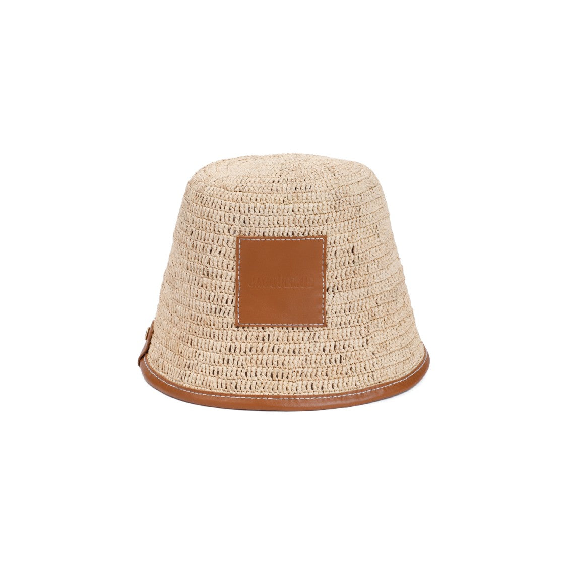 Jacquemus Soli Bucket Hat In Light Brown Leather