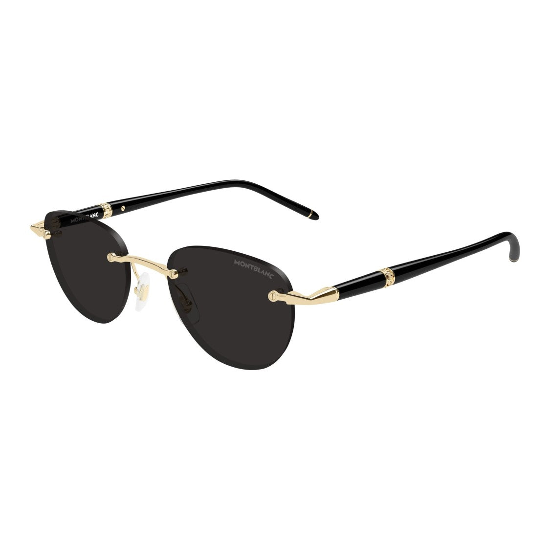 Montblanc Rimless Sunglasses With Gold Accents