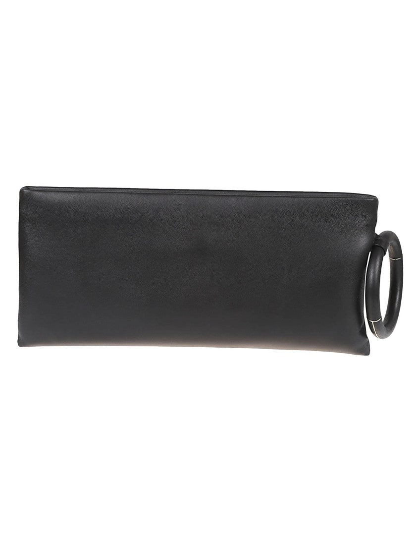 Tom Ford Rectangular Nappa Leather Clutch With Gold Accents