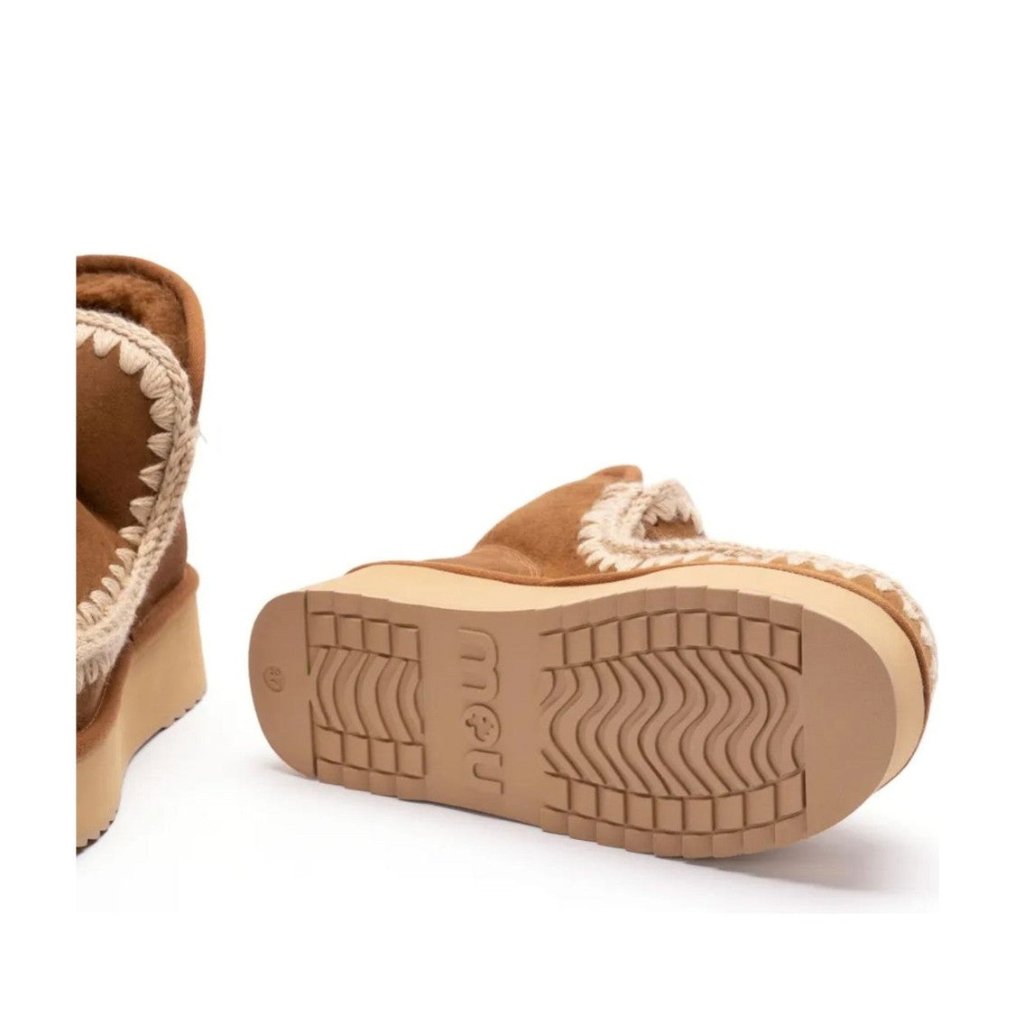 Mou Gray Eskimo Platform Sheepskin Mini Boots