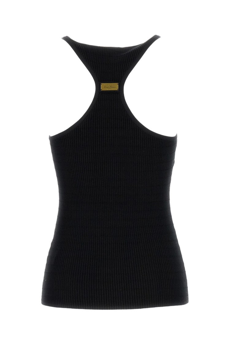 Elisabetta Franchi Ribbed Button-Front Knit Top
