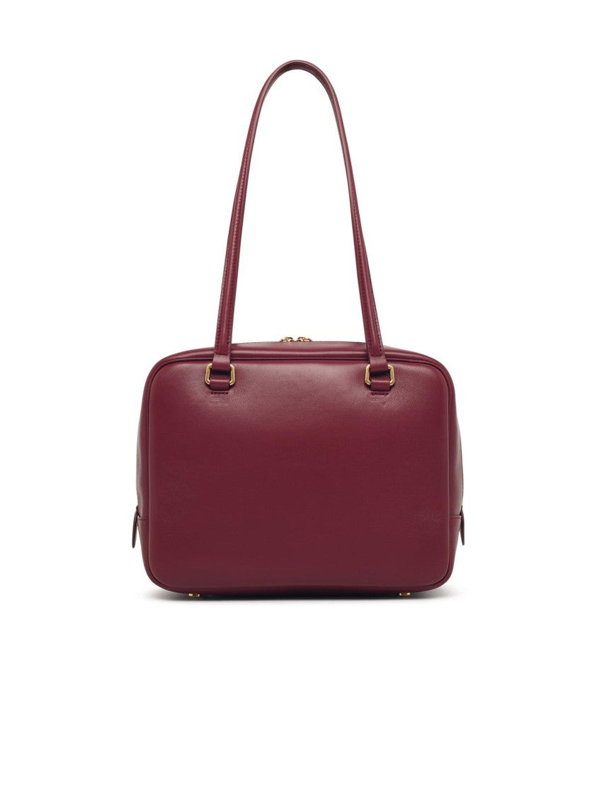 Jil Sander Medium 'Vision' Burgundy Leather Bag