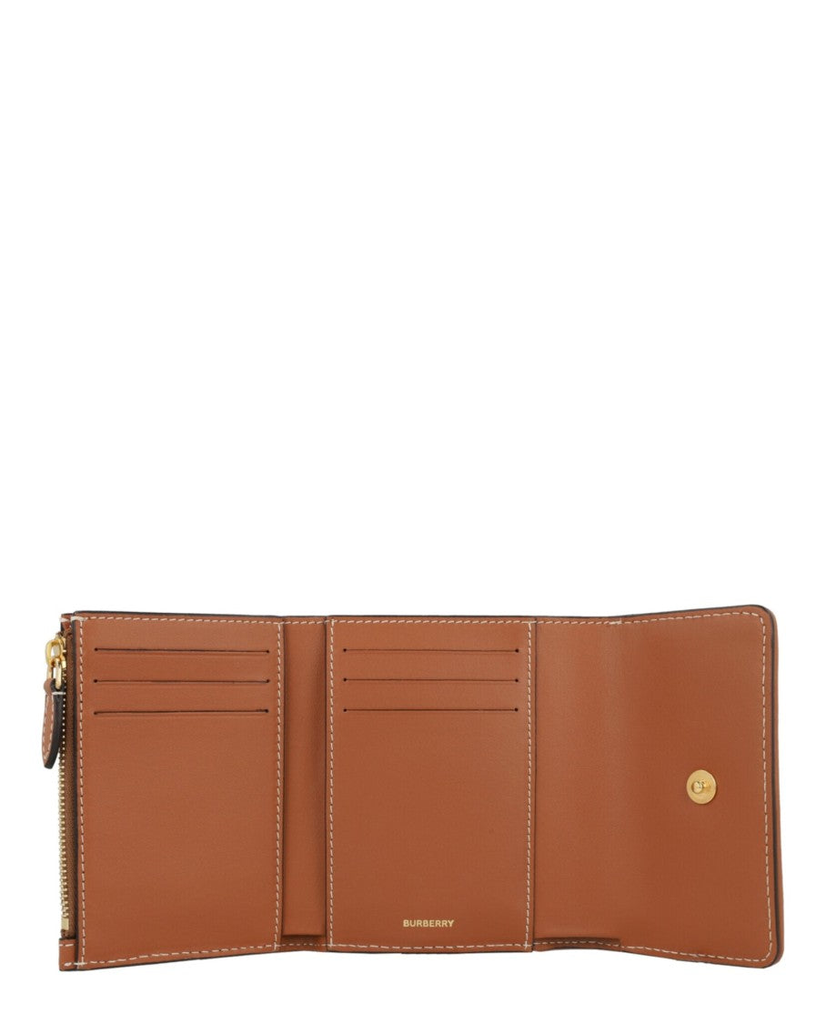 Burberry Lancaster Check Trifold Wallet With Gold-Tone Hardware