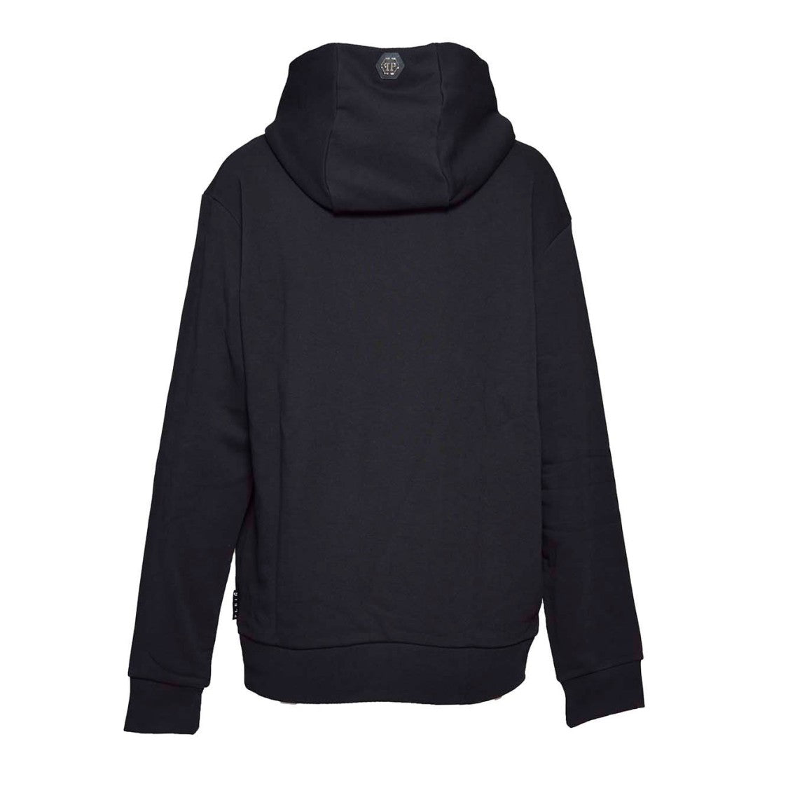 Philipp Plein Black Cotton Tattoo Hoodie With Crystals